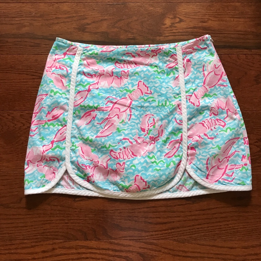 Lilly Pulitzer Pink Lobster Print Mini Skirt